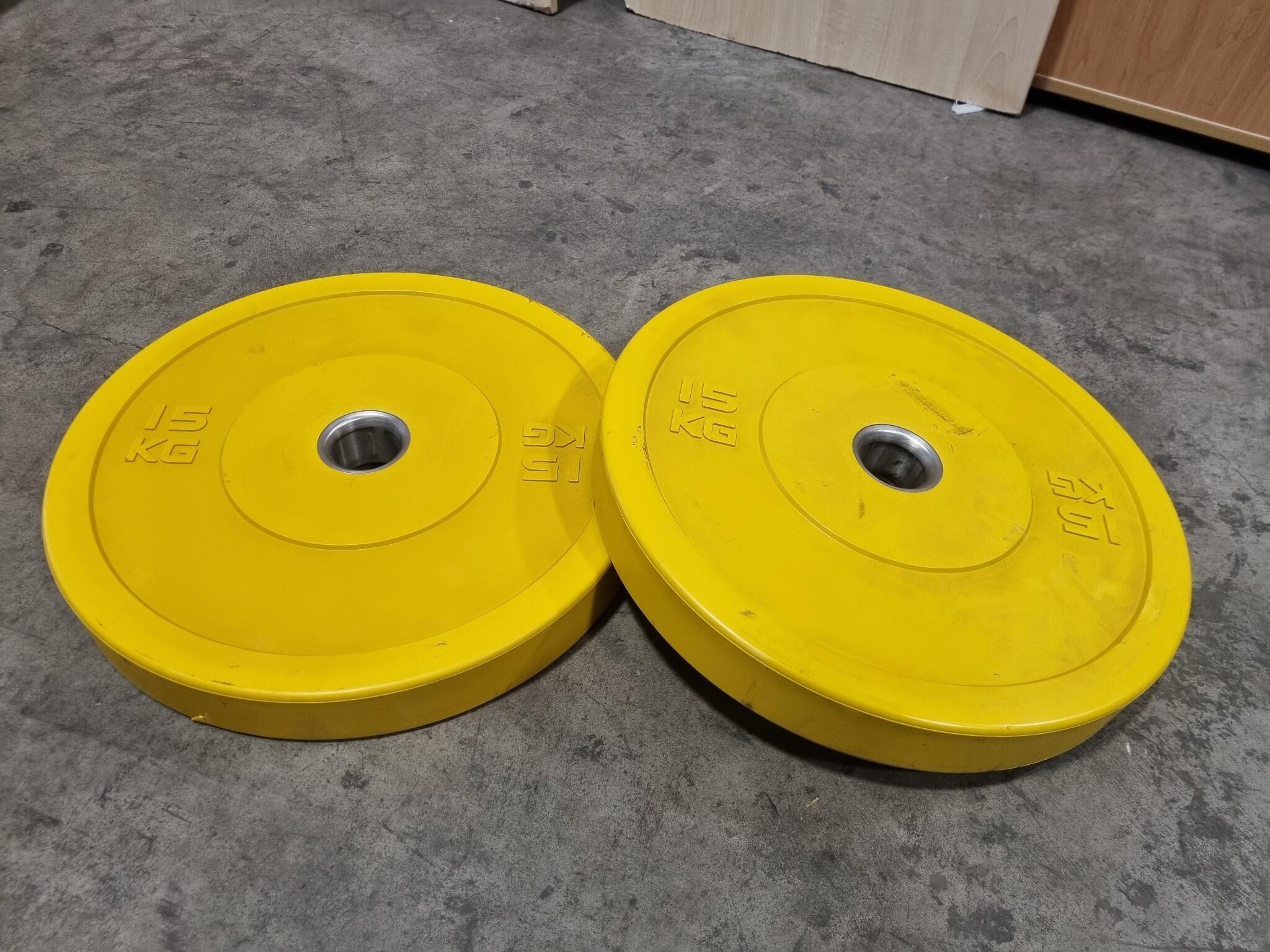 2x 15kg Coloured Bumper Weight Plates by XLR8