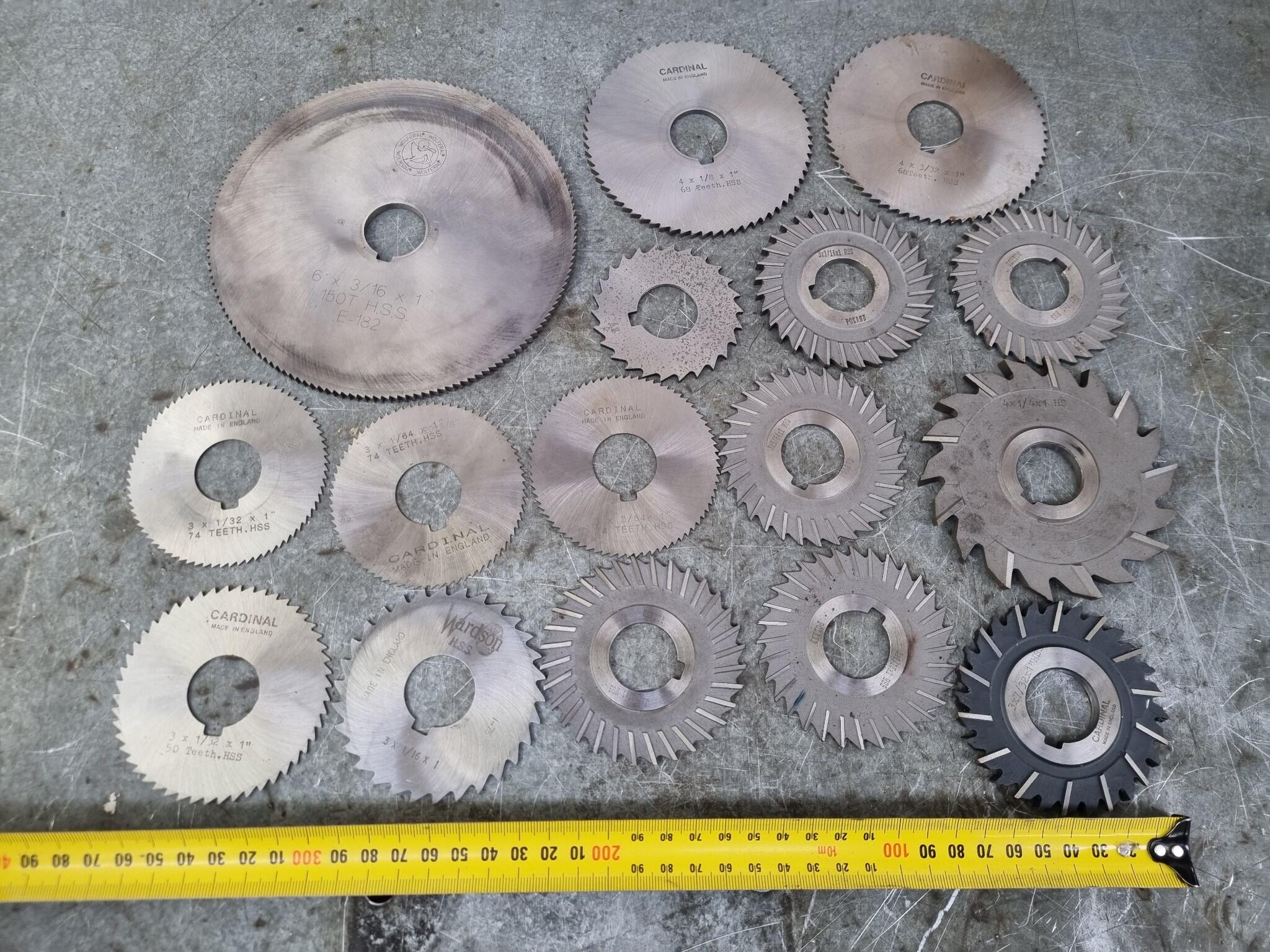 16x Assorted Slot & Side Mill Cutters