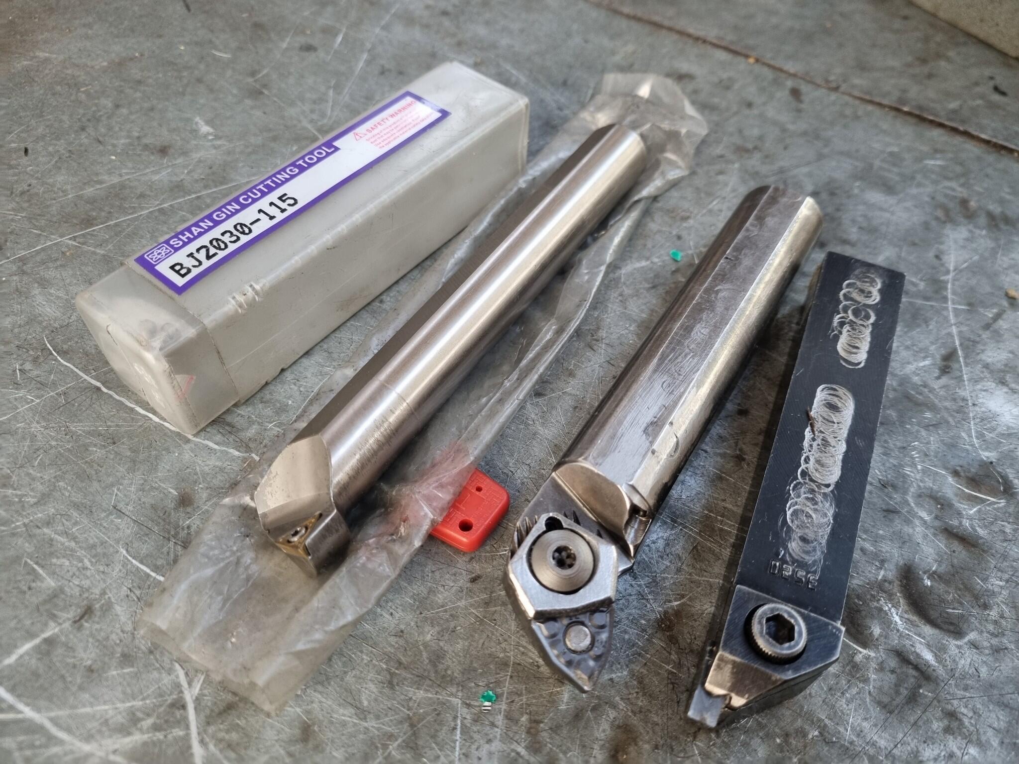 3x Assorted Lathe Boring Bars & Turning Tool