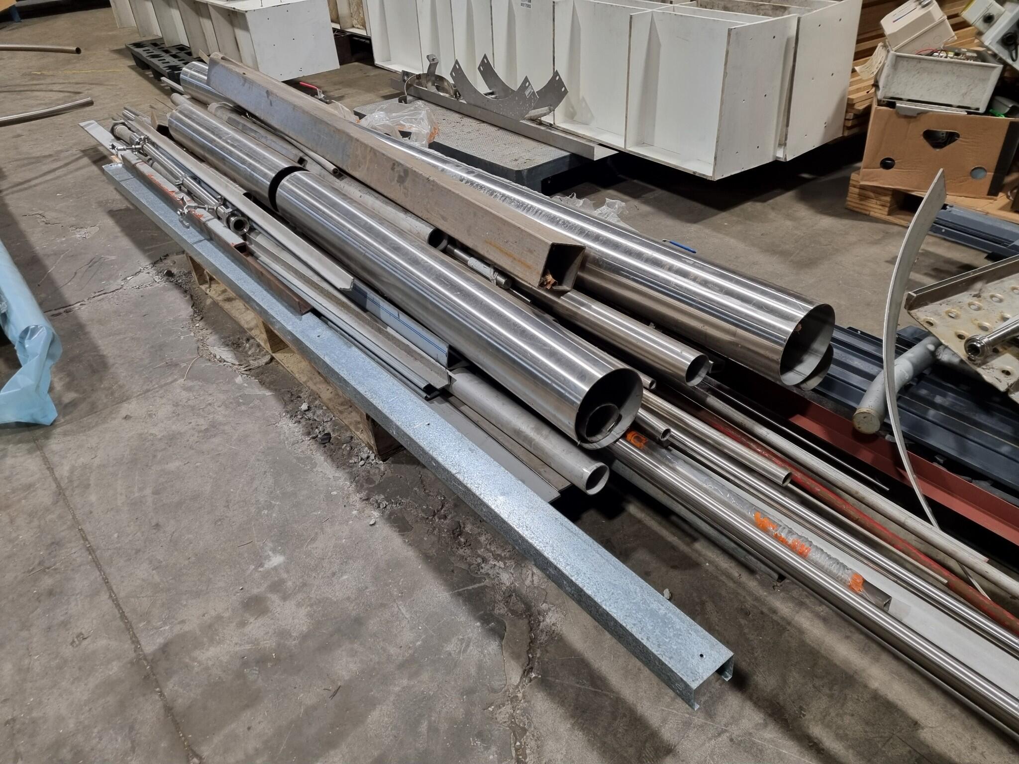 Assorted Off-Cut Steel Tubes, Box, Angle Lengths