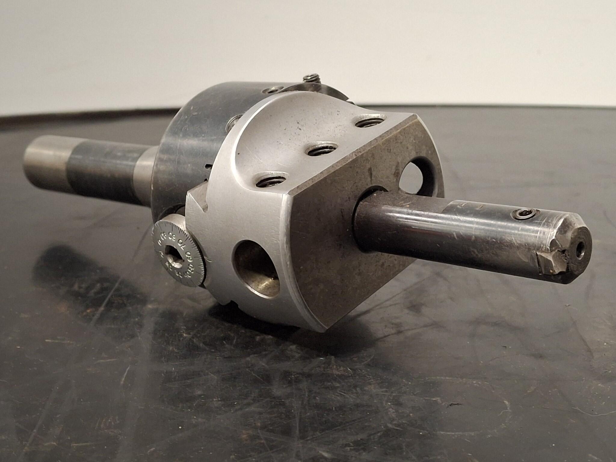 Adjustable boring head with morse taper shank
