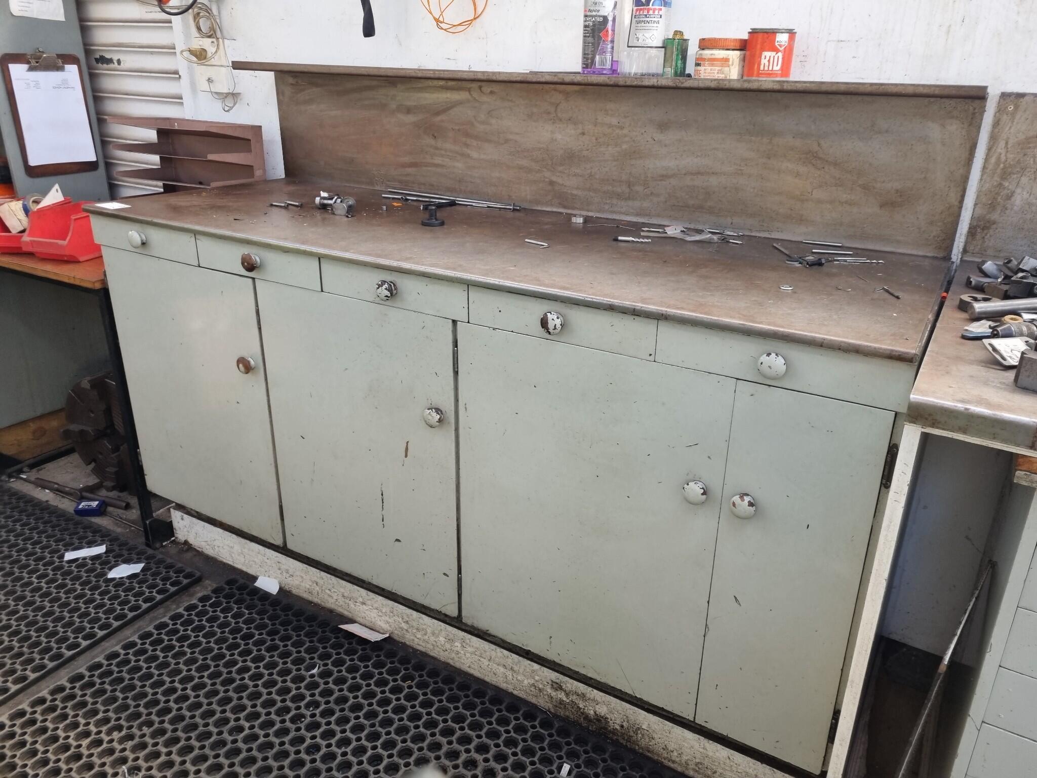Vintage Workshop Storage Cabinet & Workbench