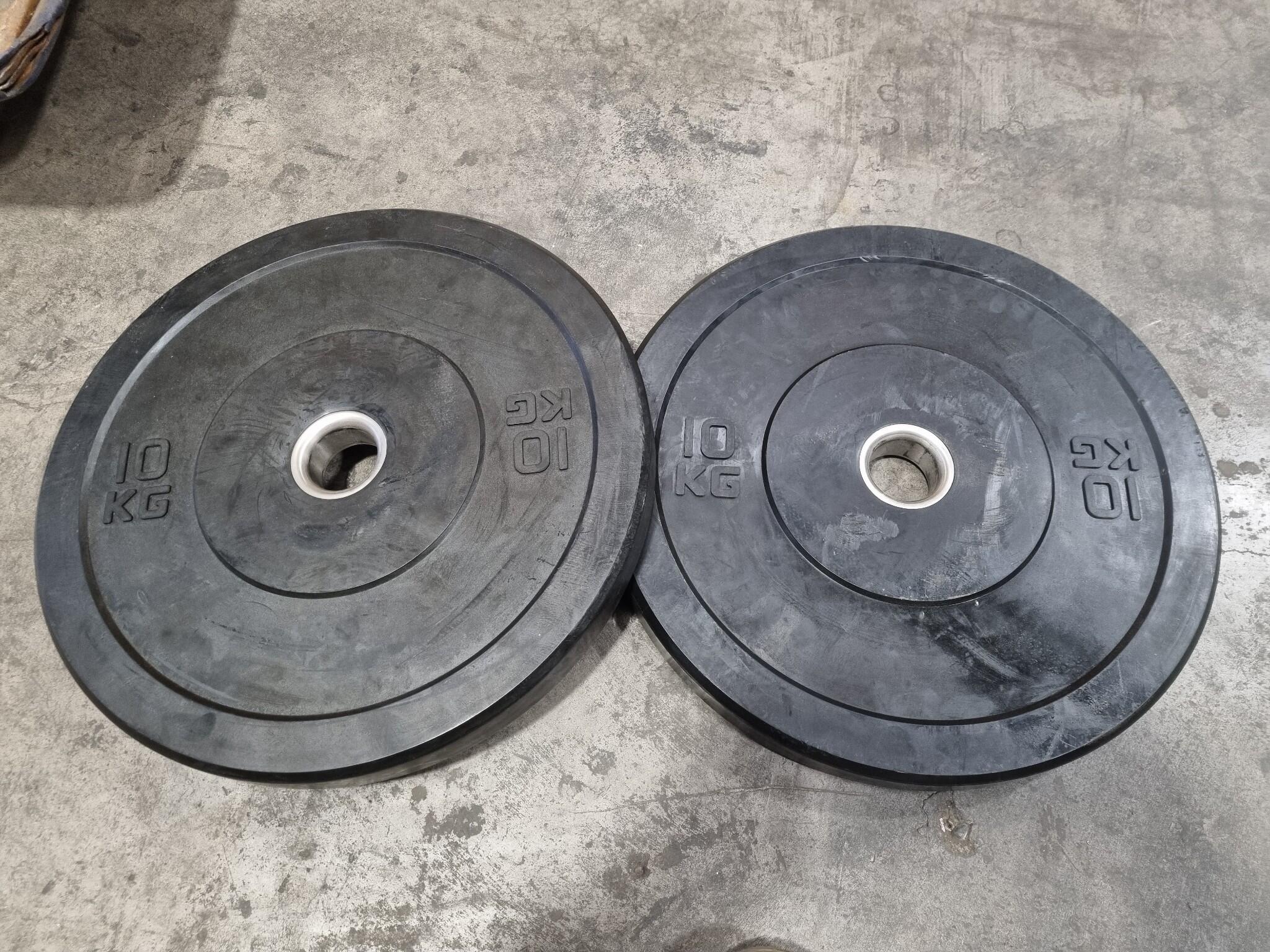 2x 10kg Black Bumper Weight Plates by XLR8