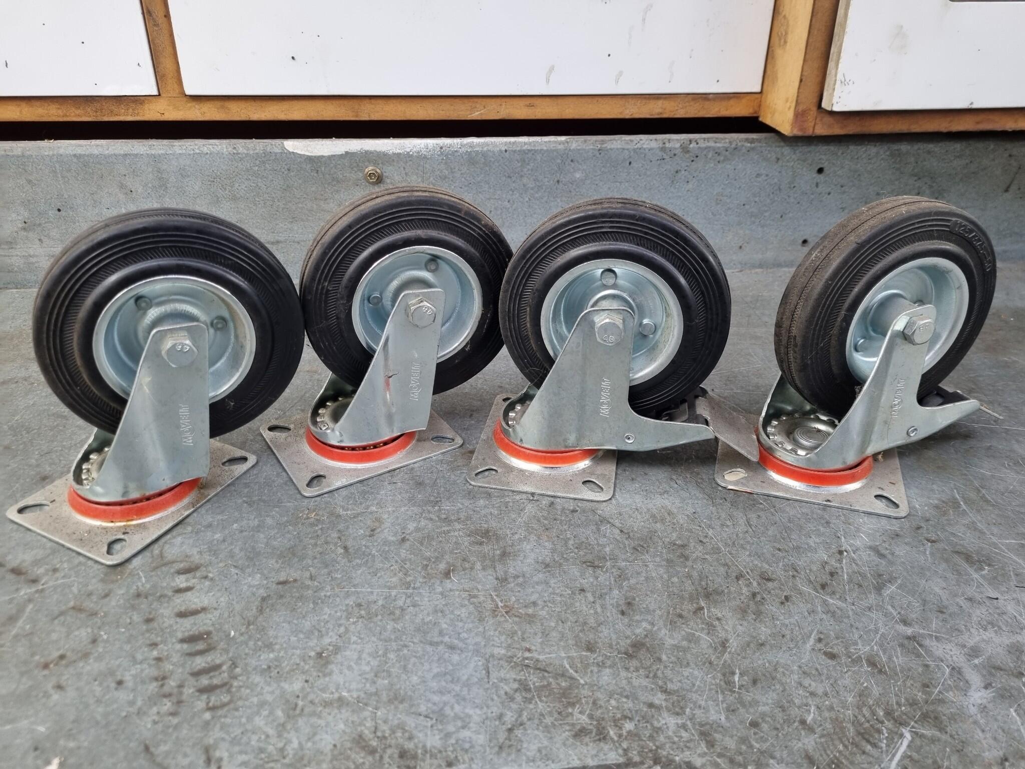 4x 125mm Swivel Trolley Castors
