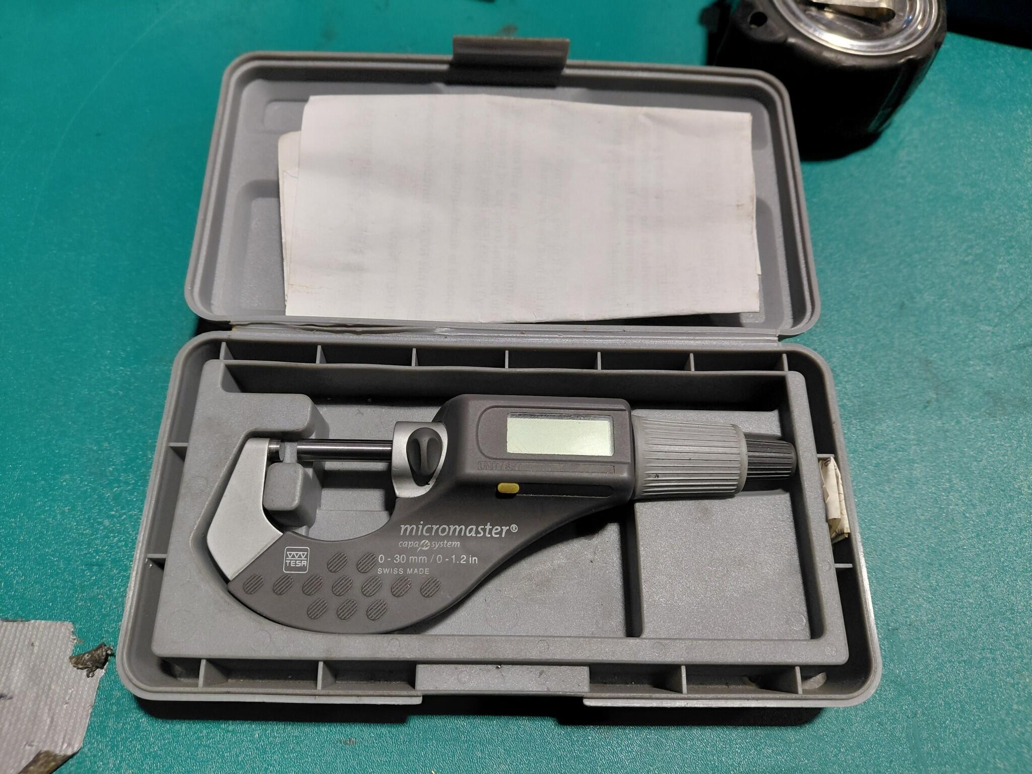 TESA Micromaster Digital Micrometer 0-30mm 0-1.2in