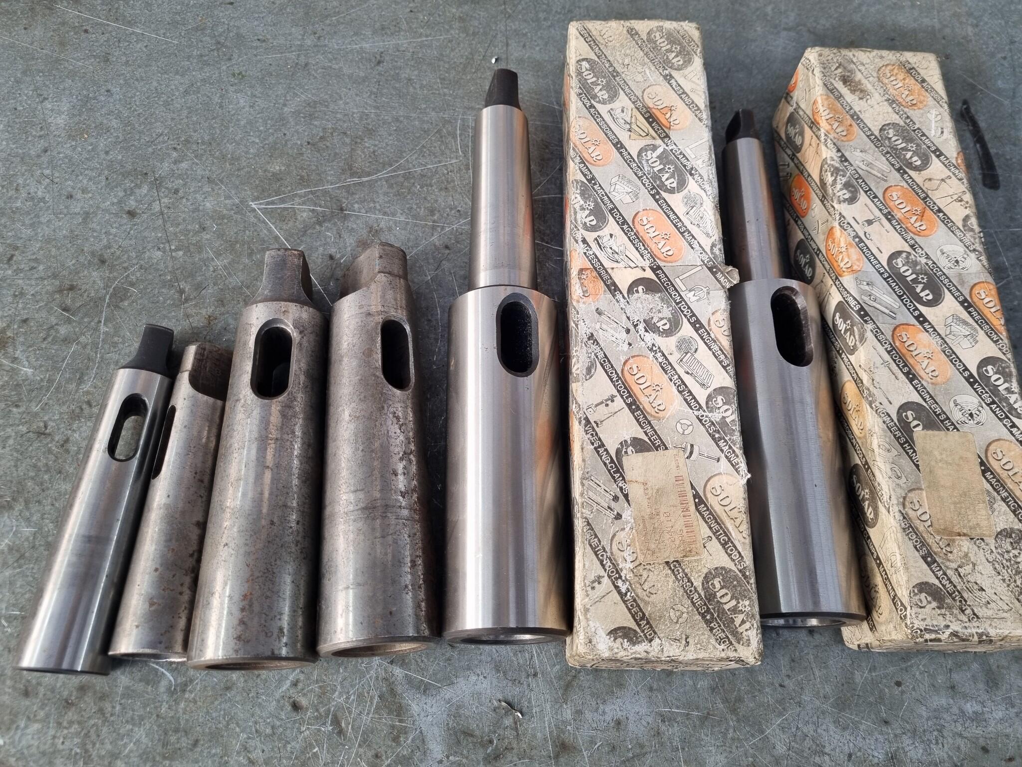 Assorted Morse Taper Drill Shank Sleeves & Extensions