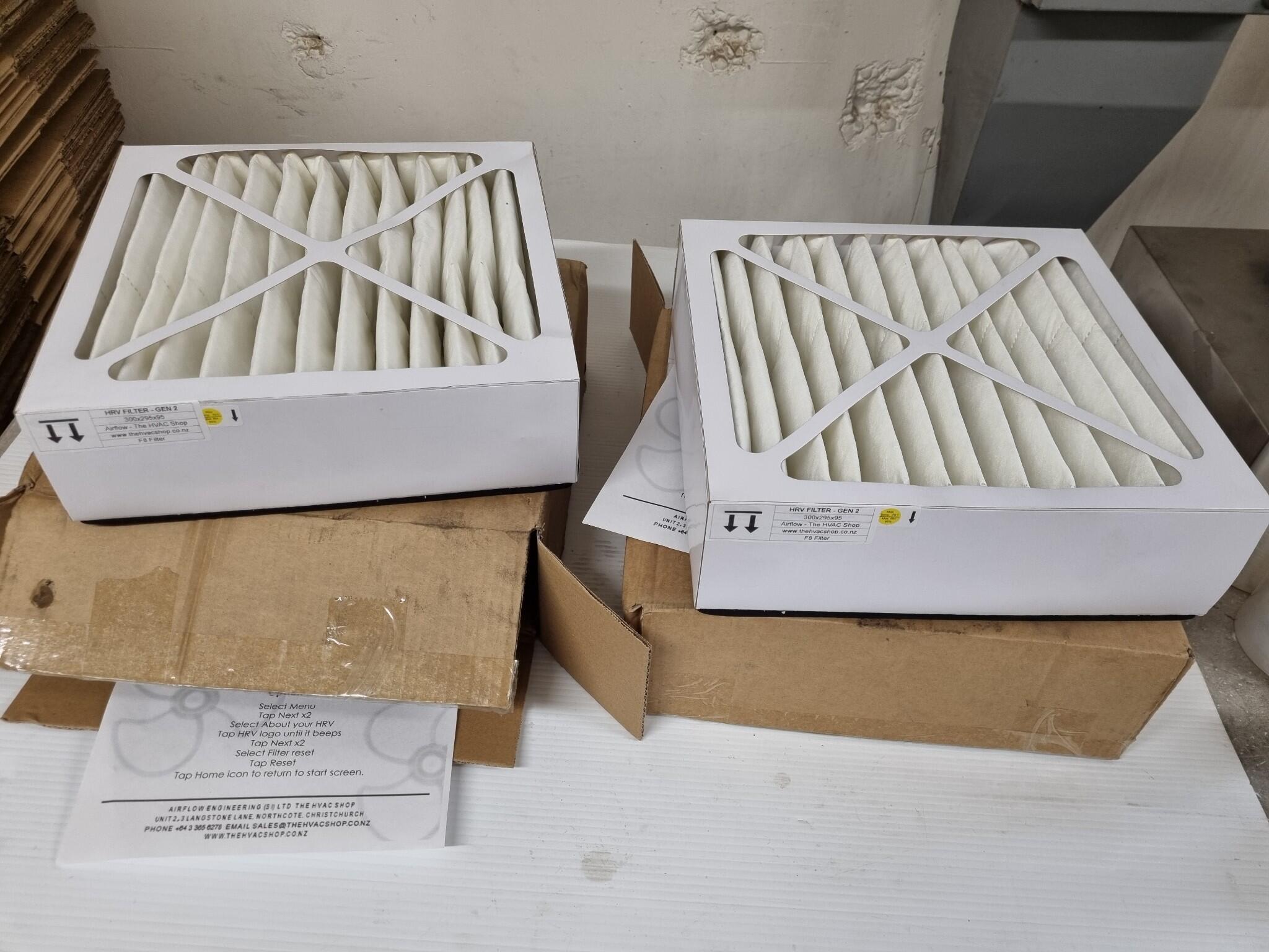 2x Gen.2 HRV Air Filters, 300x295x95mm, New