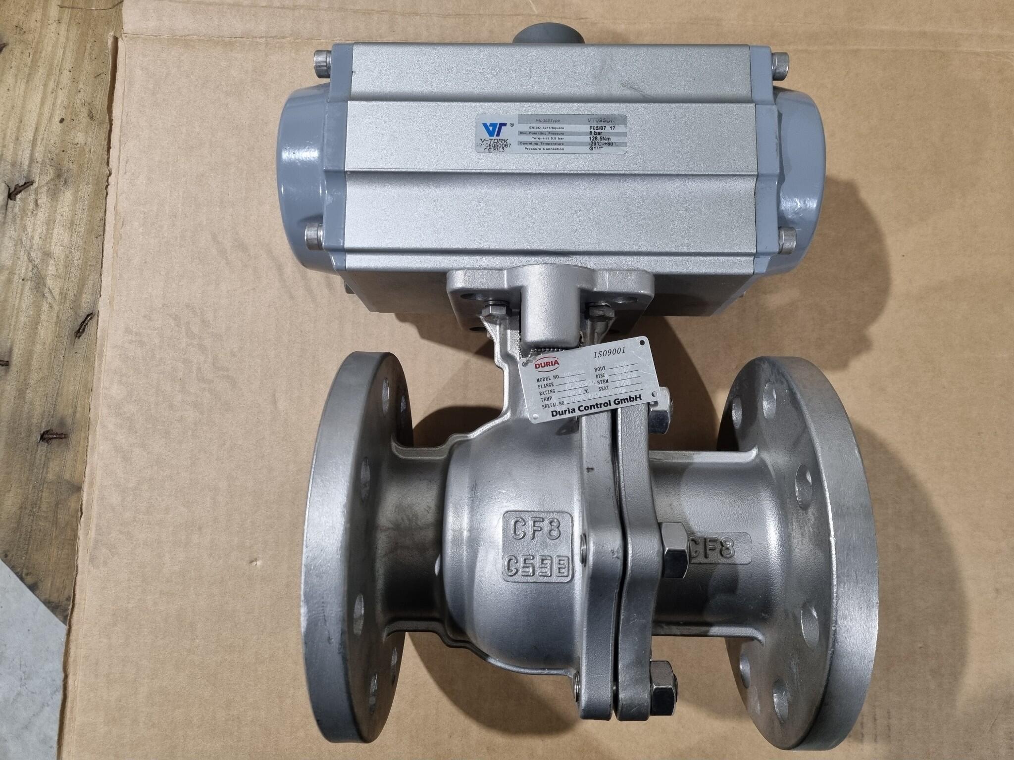 V-Tork Double Acting Pneumatic Actuator & Duria Control Valve, New