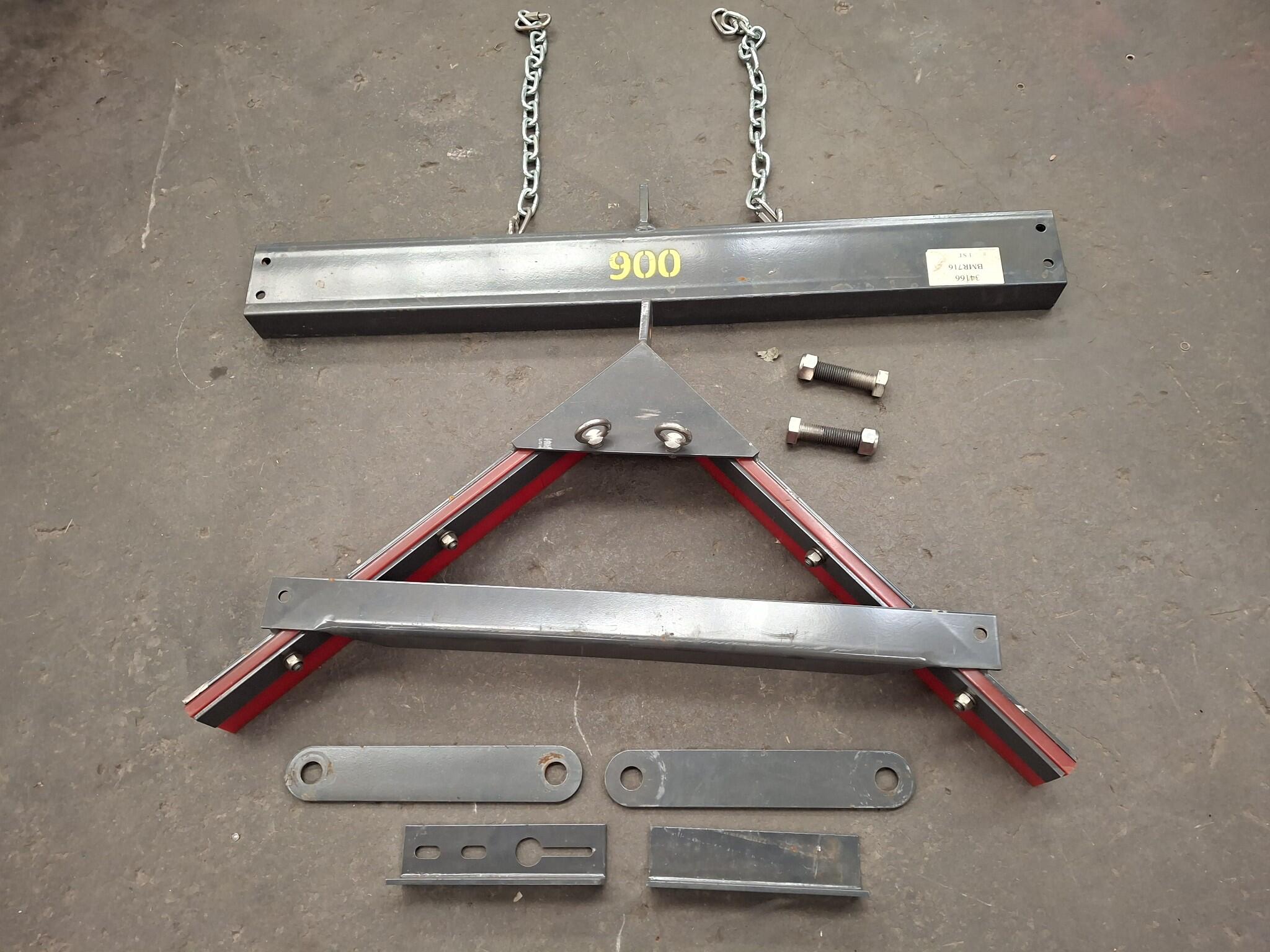 Steel lifting beam and bracket set