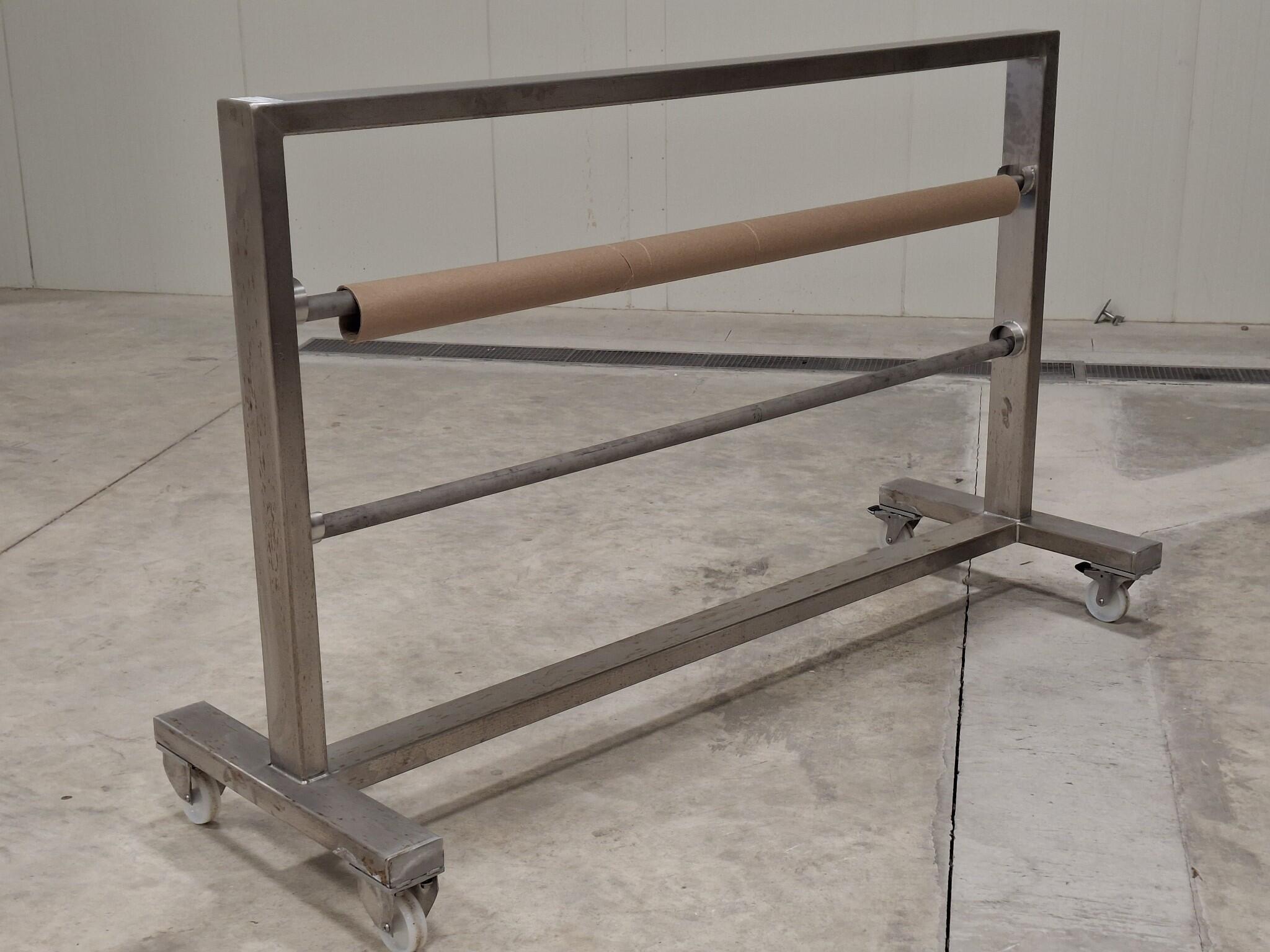 Stainless steel roll holder on castors