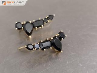 Silk & Steel Amore Gold Vermel Ear Climbers Earrings