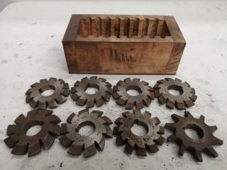 8x Assorted Involute Gear Mill Cutters