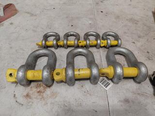 7x Bow Shackles Assorted Sizes