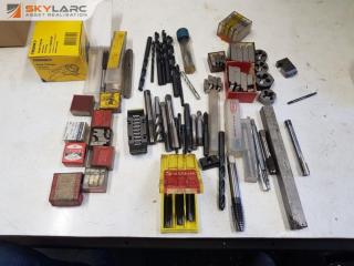 Large Lot of Threading Dies, Taps, Drills