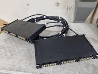 2x Dynamix Fibre Optic Patch Panel / Splicing Trays w/ Fibre Cable