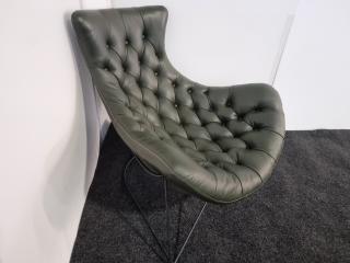 Sessel Style Curved Chair - Full Leather (Dark Green)