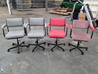 4x Vintage Office Chairs, Partually Restored