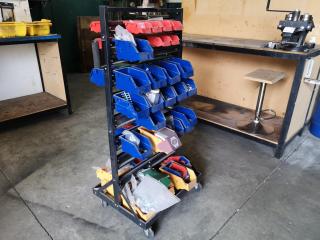 Mobile Parts Hardware Bin Rack Trolley