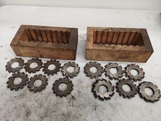 13x Assorted Involute Gear Mill Cutters