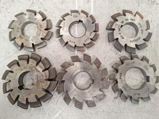 6 x Gear Shaper Cutters