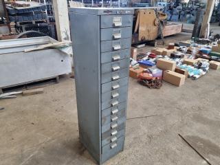 Vintage Steefast 15-Drawer Steel Cabinet w/ Capscrew Contents