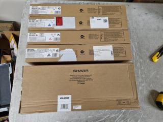 4x Sharp MX-61GT Laser Printer Toners + Collection Container