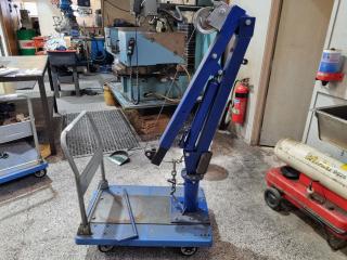 Platinum 900kg Hydraulic Crane Lift mounted on trolley