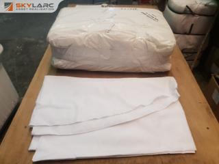 Bale of 20 Round White Damask Table Cloths