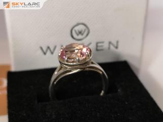 Wicken Love Nest Sterling Silver Ring w/ Swarovski Pink Topaz