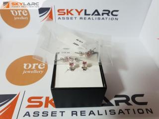 3 Sets of Artic Fox Swarovski Pink CZ Earrings