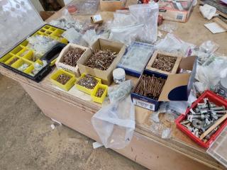 Bulk Lots of Screws, Bolts, Nails