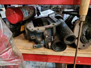 Shelf of Assorted Tractor Items