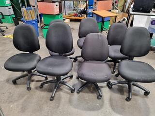 7x Office Gas-Lift Mobile Desk Chairs