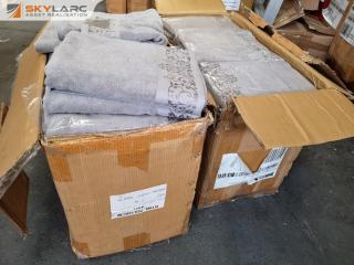 72x Grey Cotton Valencia Bath Towels, Bulk Lot, Retail Tagged