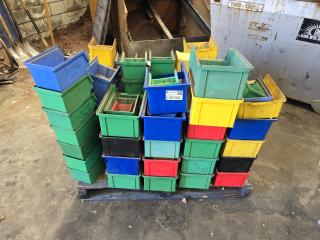 Pallet of Plastic Parts Bins