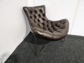 Sessel Style Curved Lounge Chair  - Leather