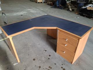 Office Corner Desk w/ Built-in Drawers