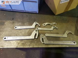 5 x Adjustable Hook Spanners