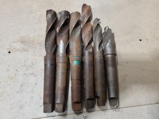 6x Assorted Drills w/ Morse Tapper No.4 Shanks