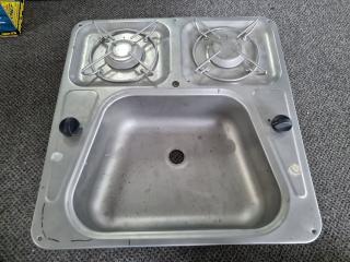 Cramer Stsinless Steel Boat/Caravan LPG Stove & Sink Combo Unit