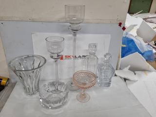 Assorted Glass & Glass Crystal Display Pieces