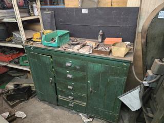 Antique Wooden Cabinet and Contents