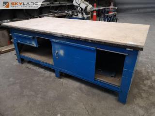 Super Heavy Duty Workshop Workbench w/ 30mm Thick Plate Steel Top