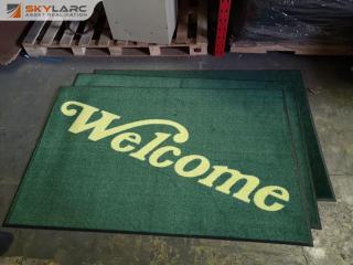 3x Carpeted Welcome Floor Mats, Commercial Grade, 1150x1800mm