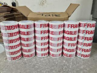 36x Rolls of FRAGILE Packaging Tape
