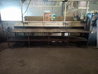 Large Steel Workbench with Vice