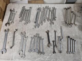 40+ Assorted Older Spanners, Wrenches, Imperial Sizes
