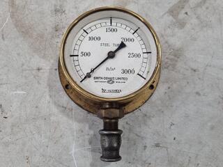 Vintage Brass Pressure Gauge