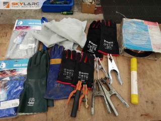 Assorted Welding Safety Gear, Welding Supplies, Wire, Grips & More