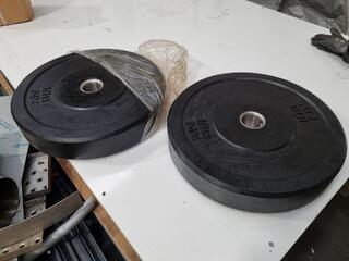 2x 25kg Black Bumper Weight Plates by XLR8